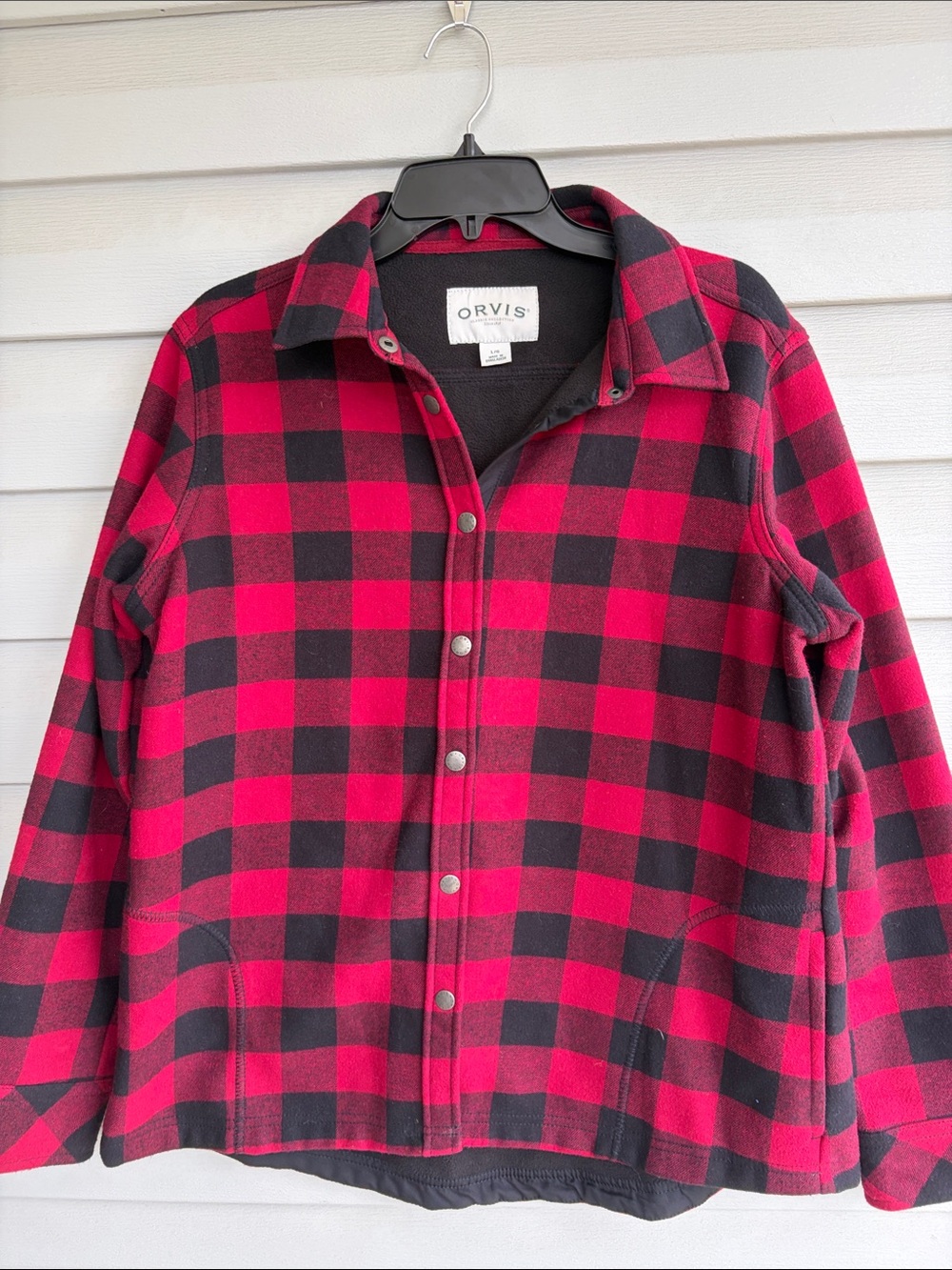 Orvis Red and Black Buffalo Plaid Snap Jacket